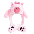 New Style Lovely Capybara Kapibala Ear Moving Up Cap Women Girls Cute Funny Hat Rabbits Ears Plush Winter Lovely Hat ﻿
