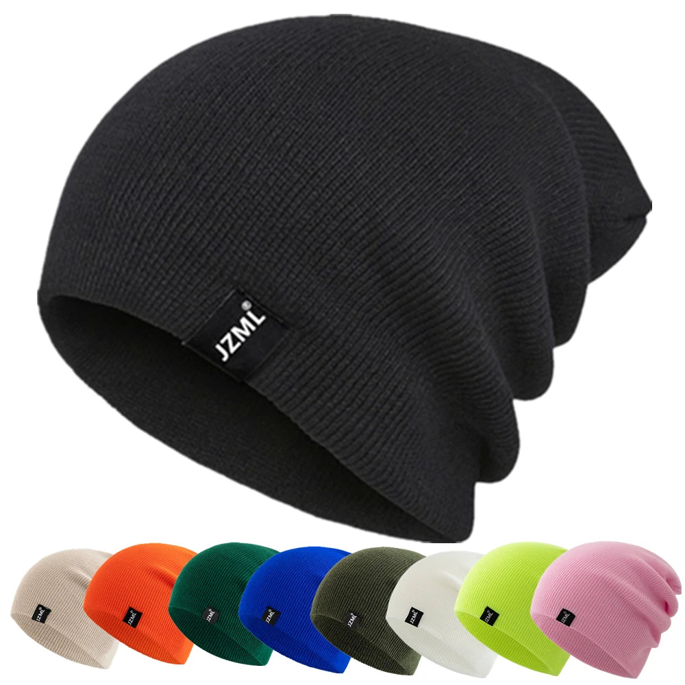 Unisex Letter Label Decor Beanie Hat Casual Multiple Colored Winter Knitted Hat Daily Life And Outdoor Beanie Cap