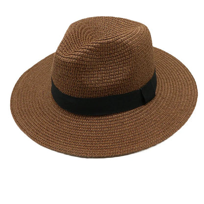 Panama Straw Hat Men Summer Straw Hat Wide-brimmed Outdoor Sun Visor Beach Hat