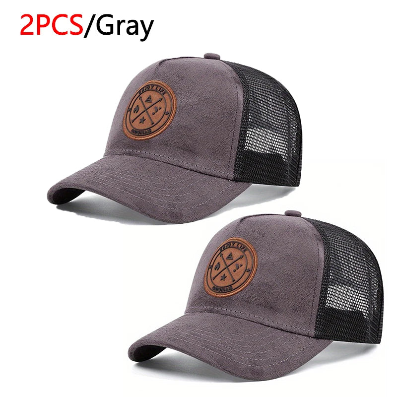 Unisex Mesh Snapback Cap – “ENJOY LIFE” Letter Patch Breathable Summer Trucker Hat