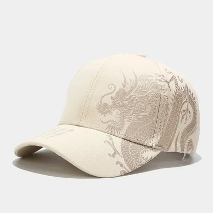Unisex Chinese Dragon Embroidered Baseball Cap Hip Hop Street Skate Hat