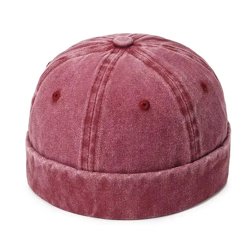 New Women Men Solid Cotton Cap Hat Washed Denim Beanie Hat Spring Autumn Retro Adjustable Docker Sailor Cap Hat For Women Men