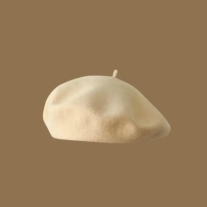 Wool Beret Hat Women French Beret Vintage Painter Cap Girl Solid Female Beret Femme Retro Casual Beanie Mushroom Hat Bonnet