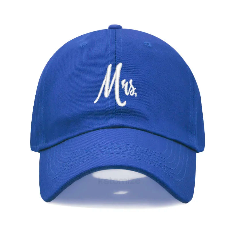 Matching Mr. & Mrs. Baseball Cap Men's Women's Cotton Embroidery Sport Golf Caps Bridal Gift Newlywed Honeymoon Wedding Gift