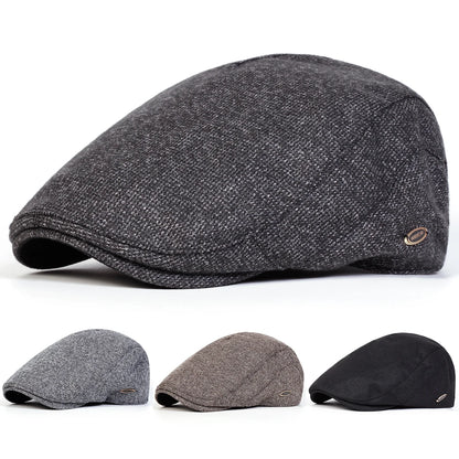 Men LAURENCLAY Letter Label Newsboy Caps British Painters Hats Spring and Autumn Flat Cap Hip Hop Berets