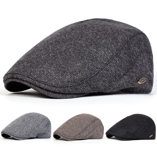 Men LAURENCLAY Letter Label Newsboy Caps British Painters Hats Spring and Autumn Flat Cap Hip Hop Berets