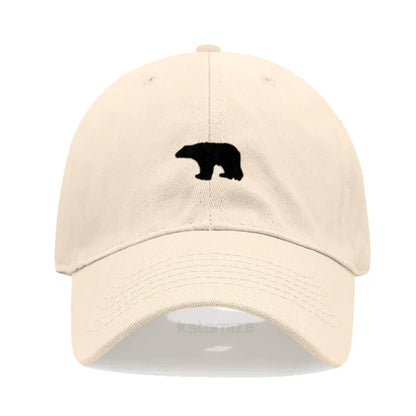 little Bear Embroidery Baseball Cap for Women Men Fashion Adjustable Soft Washed Cotton Dad Hat Unisex Classic Golf Caps