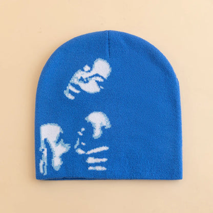 Fashion Printed Knitted Hat Women Men Couple Warm Y2K Beanies Bonnet Wool Skullies Hoods Lady Accessories Hip hop Gorra