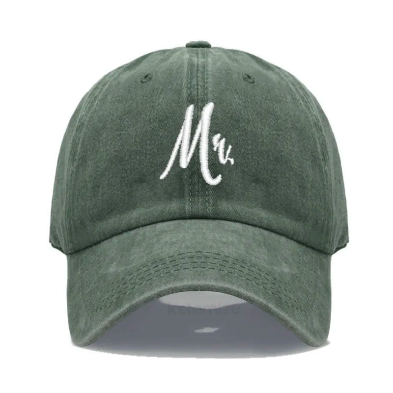 Matching Mr. & Mrs. Baseball Cap Men's Women's Cotton Embroidery Sport Golf Caps Bridal Gift Newlywed Honeymoon Wedding Gift