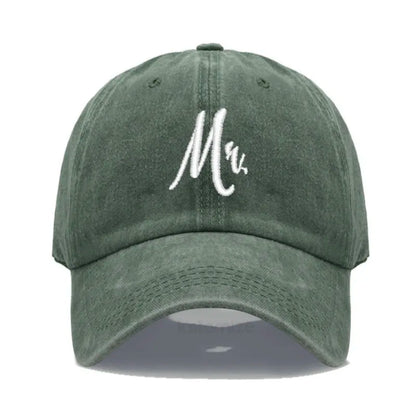Matching Mr. & Mrs. Baseball Cap Men's Women's Cotton Embroidery Sport Golf Caps Bridal Gift Newlywed Honeymoon Wedding Gift