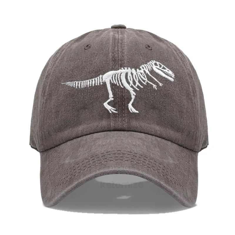 Cotton Baseball Cap for Men Women Unisex Embroidery Dinosaur Tyrannosaurus Rex Dad Hat Protection Outdoor Sports Golf Caps