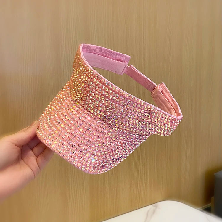 Sparkling Rhinestone Baseball Cap Women's Korean Summer Hat Sun Visor Adjustable Outdoor Sports Beach Sun Hats Lady Accessories