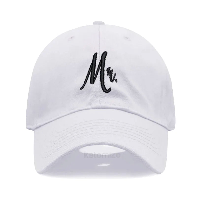 Matching Mr. & Mrs. Baseball Cap Men's Women's Cotton Embroidery Sport Golf Caps Bridal Gift Newlywed Honeymoon Wedding Gift