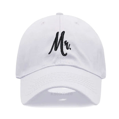 Matching Mr. & Mrs. Baseball Cap Men's Women's Cotton Embroidery Sport Golf Caps Bridal Gift Newlywed Honeymoon Wedding Gift