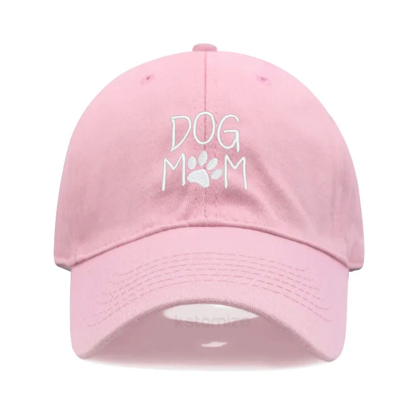 Dog Mom Embroidered Baseball Cap for Women Men Fashion Adjustable Soft Cotton Dad Hat Unisex Classic Golf Caps