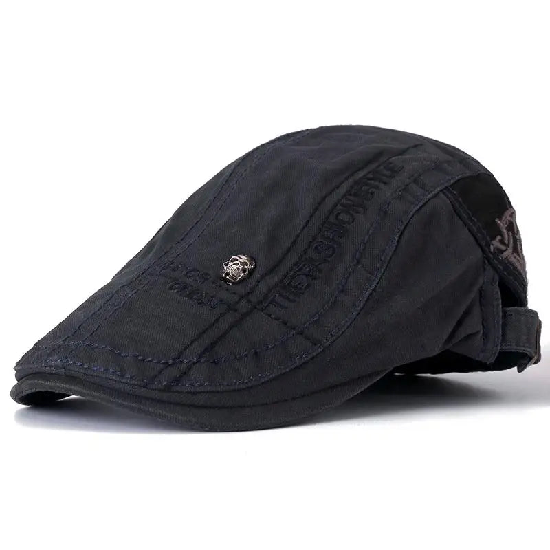 Hot Sale Summer Outdoor Flat Hat Sports Cotton Beret Cap Casual Peaked Skull Design Cap For Men And Women