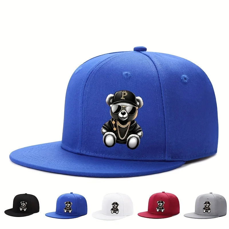 Adjustable Cartoon Bear Printed Hip Hop Baseball Cap Outdoor Sports Beach Casual Wea Fit for Men and Woment street snapback hat