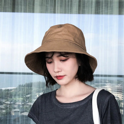 Women’s Summer Bucket Hat – Wide Brim Cotton Sun Hat, Foldable & Portable