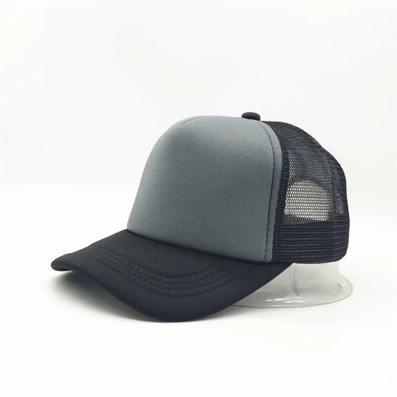 1 Piece Summer Trucker Hat Men Women Net Polyester Baseball Cap Blank Mesh Dad Hats Adjustable Sun Hat Visor
