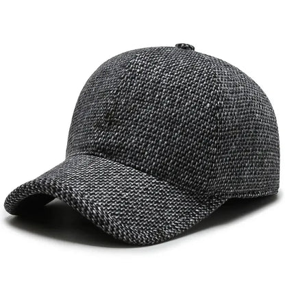 Men's Winter Baseball Cap with Ear Flaps - Thick Fleece-Lined, Windproof & Warm for Outdoor Activities