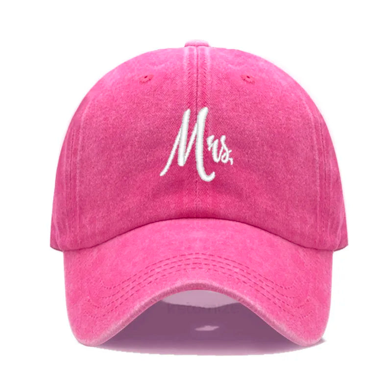 Matching Mr. & Mrs. Baseball Cap Men's Women's Cotton Embroidery Sport Golf Caps Bridal Gift Newlywed Honeymoon Wedding Gift