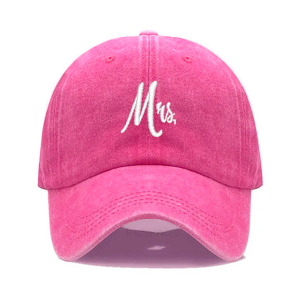 Matching Mr. & Mrs. Baseball Cap Men's Women's Cotton Embroidery Sport Golf Caps Bridal Gift Newlywed Honeymoon Wedding Gift