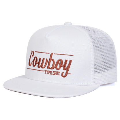 Unisex COWBOY Letter Embroidery Hip-hop Net Hats Spring Summer Outdoor Adjustable Casual Baseball Caps Sunscreen Hat Sports Cap