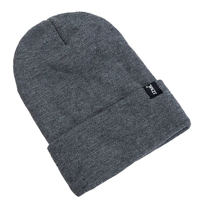 New Style JZML Letter Plush Satin Lined Anti-Static Beanie Hat Autumn&Winter Hats For Men And Women Outdoor Knitted Hats