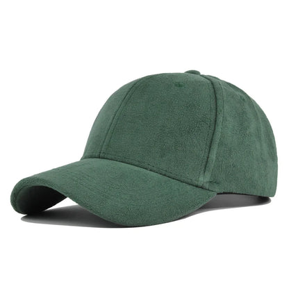 Fashion Unisex Suede Baseball Caps for Women Men Solid Color Casual Autumn Outdoor Sun Caps Winter Warm Adjustable Snapback Hats