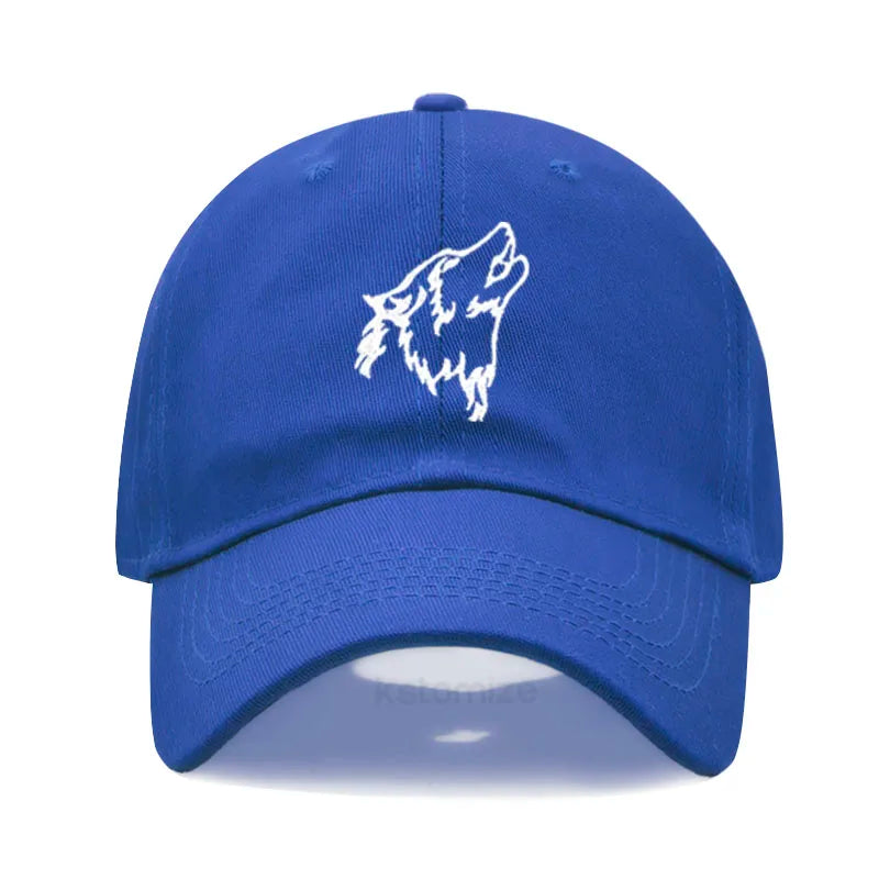 Women's Baseball Cap Men's Washed Cotton Wolf Howl Embroidery Embroidery Dad Hat Sport Golf Caps For Man Sun Hats Dropshipping