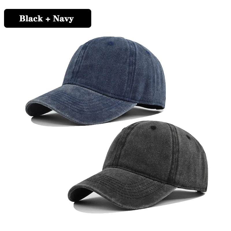 Unisex Vintage Washed Cotton Baseball Cap – Adjustable Breathable Solid Color Dad Hat