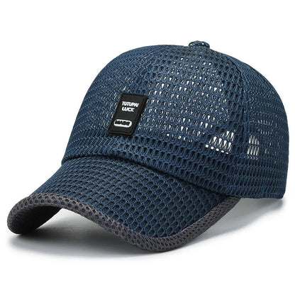 Men’s Mesh Baseball Cap Breathable Summer Dad Hat Outdoor Fishing Snapback Trucker Cap