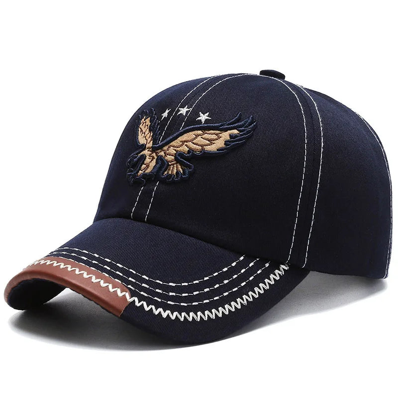 Unisex Korean Eagle Embroidery Baseball Cap – Casual Four-Season Sun Hat