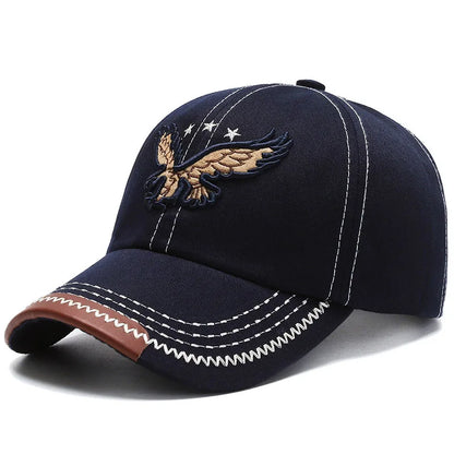 Unisex Korean Eagle Embroidery Baseball Cap – Casual Four-Season Sun Hat