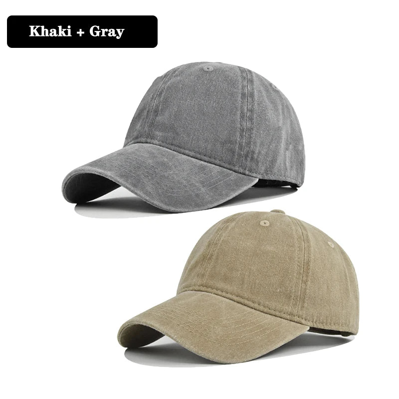 Unisex Vintage Washed Cotton Baseball Cap – Adjustable Breathable Solid Color Dad Hat