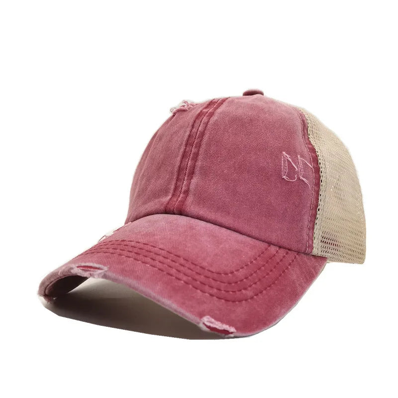 Spring Summer Soft Baseball Cap For Women Vintage Washed Cotton Ponytail Caps Men Blank Denim Sport Trucker Sun Hats Gorras