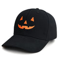 Unisex Halloween Embroidered Baseball Cap Pumpkin Embroidery Hat Outdoor Adjustable Casual Curved Brim Hats Sunscreen Dad Hat