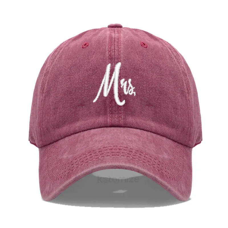 Matching Mr. & Mrs. Baseball Cap Men's Women's Cotton Embroidery Sport Golf Caps Bridal Gift Newlywed Honeymoon Wedding Gift