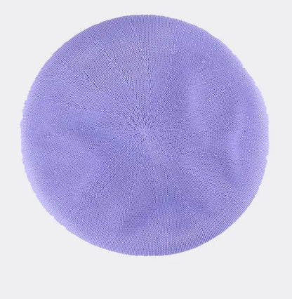 Beret Hat Women Spring Summer Hats For Women Retro Knitted Painter Cap Casual Trendy Design Solid Breathable Thin Cap Female New