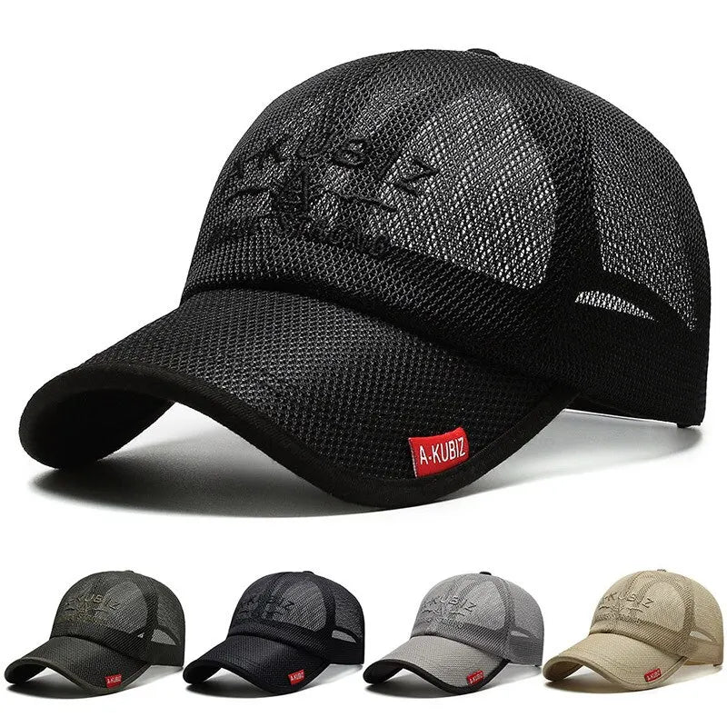 Unisex Mesh Baseball Cap Breathable Embroidered Summer Outdoor Sun Protection Hat