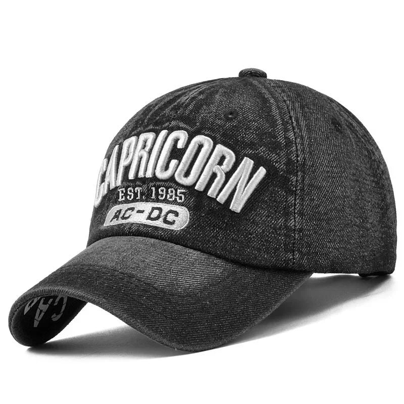 Unisex CAPRICORN Letter Embroidery Baseball Caps Spring Autumn Outdoor Sunscreen Hat Adjustable Casual Trucker Hats