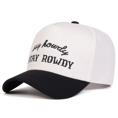 Unisex STAY ROWDY Letter Embroidery Baseball Caps Spring and Autumn Outdoor Adjustable Casual Hats Hip Hop Hat Sunscreen Hat