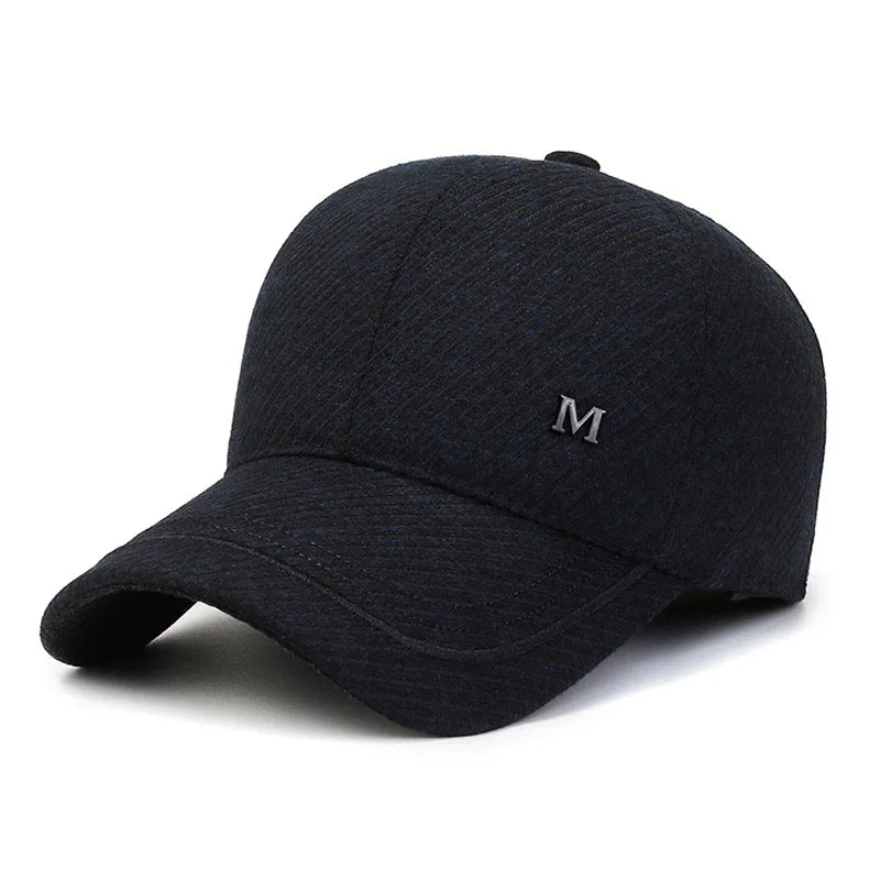 Men's Fleece-Lined ted Hat, Winter Ear Protection Beanie, Unisex Outdoor Color Block Cap, Warm, Windproof