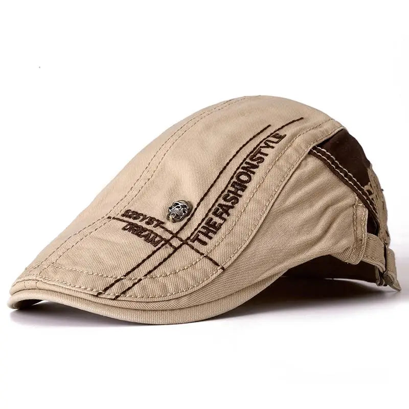 Hot Sale Summer Outdoor Flat Hat Sports Cotton Beret Cap Casual Peaked Skull Design Cap For Men And Women