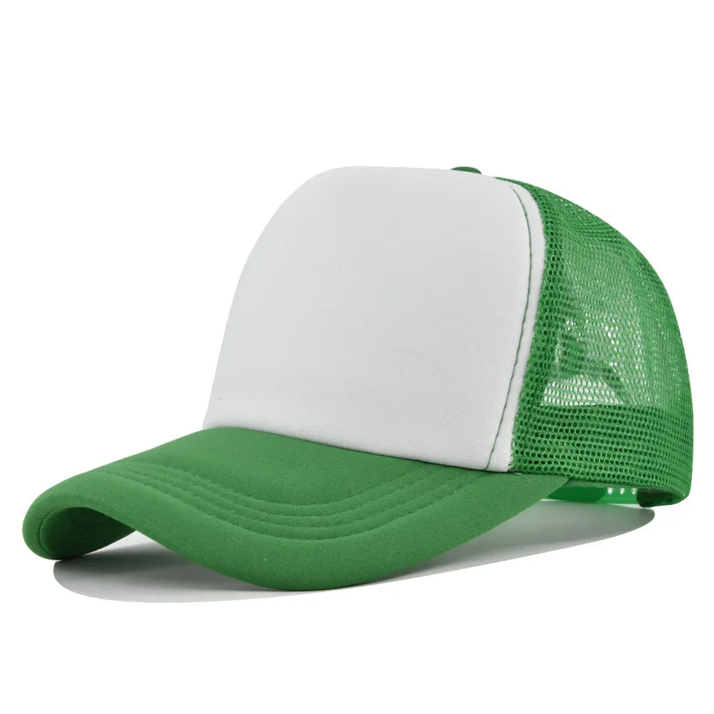 Solid Color Unisex Cheaper 5 Panel Trucker Hat For Adult Summer Net Baseball Cap Men Women Blank Mesh tentacle Sun Hat Visor