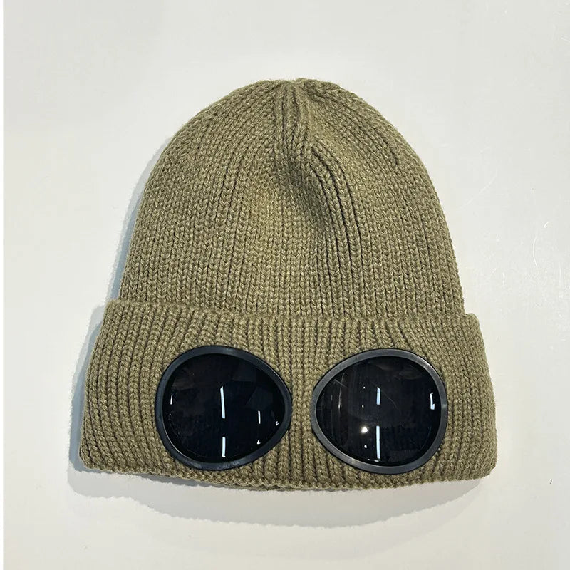 Winter Warm Beanie Hats Women Men Winter Windproof Glasses Knitted Ski Mask Cap Outdoor Ear Protection Sports Cold Hat Garros