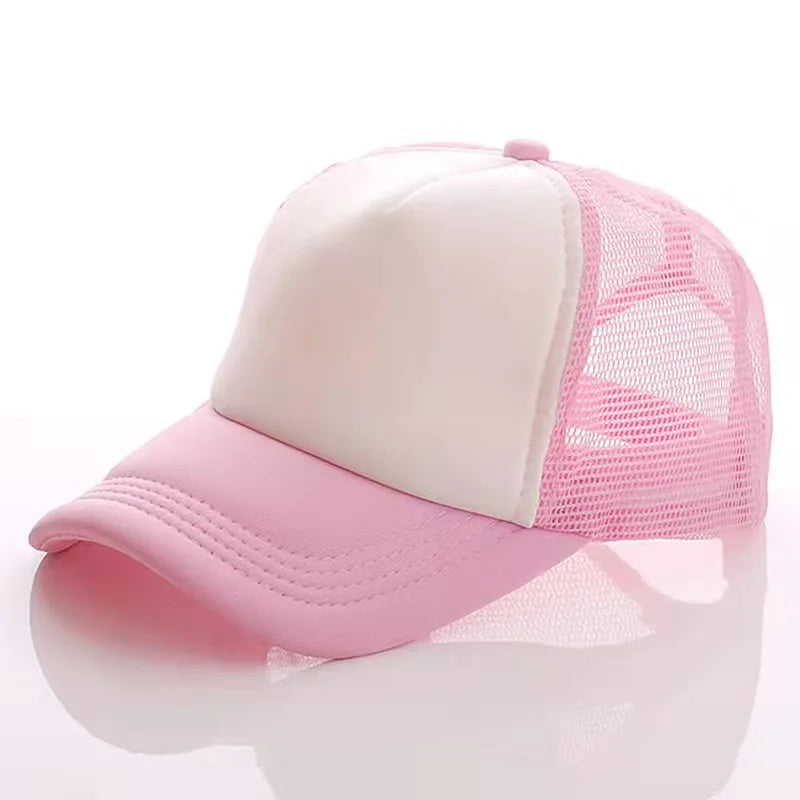 1 Piece Summer Trucker Hat Men Women Net Polyester Baseball Cap Blank Mesh Dad Hats Adjustable Sun Hat Visor