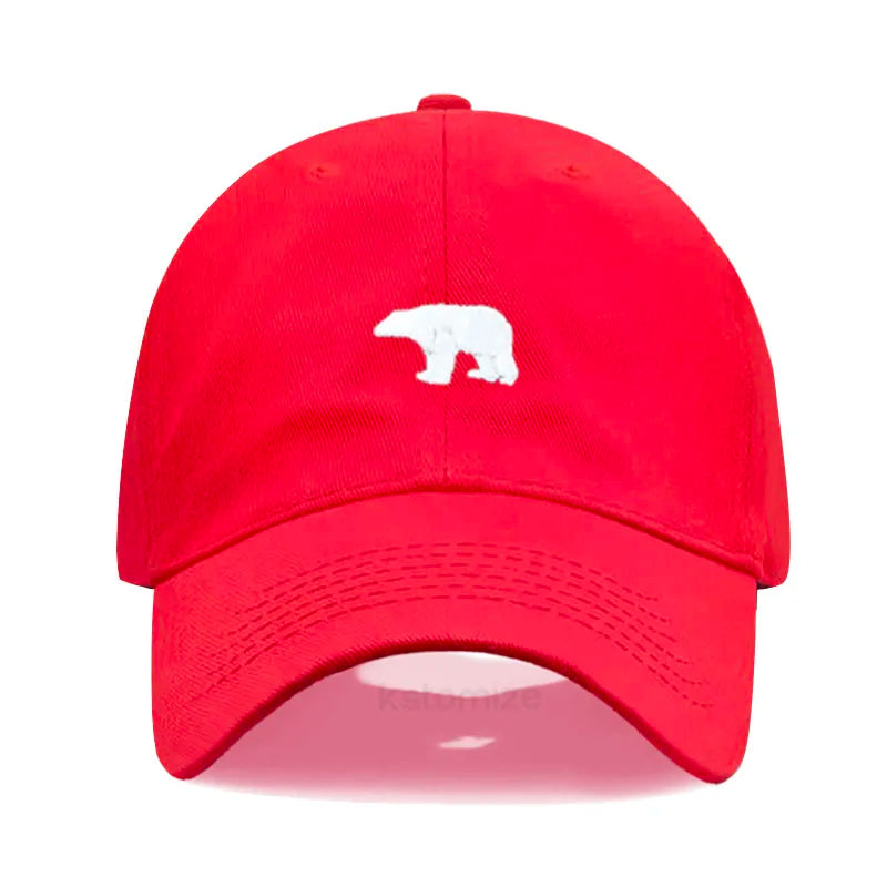 little Bear Embroidery Baseball Cap for Women Men Fashion Adjustable Soft Washed Cotton Dad Hat Unisex Classic Golf Caps