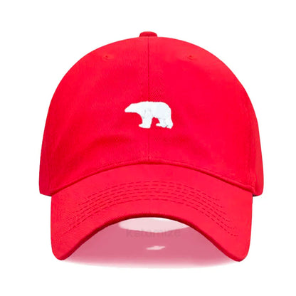 little Bear Embroidery Baseball Cap for Women Men Fashion Adjustable Soft Washed Cotton Dad Hat Unisex Classic Golf Caps