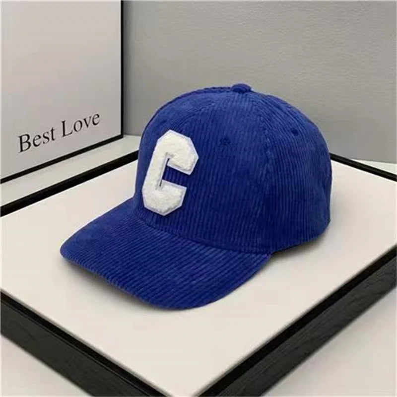 Spring Autumn Corduroy Baseball Cap for Women Men Unisex Vintage C Snapback Hip Hop Hats Winter Adjustable Outdoor Sport Hat
